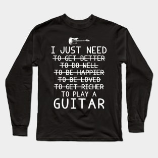 Strumming Success Symphony: Guitar, Betterment, Happiness, Love, Riches! Long Sleeve T-Shirt